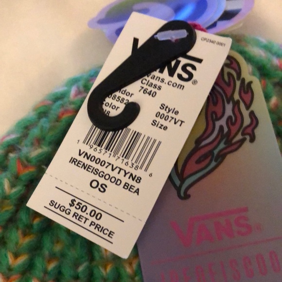 Vans x IRENEISGOOD Cuffed Beanie Hat Color Green Bee OS NWT - Picture 5 of 16